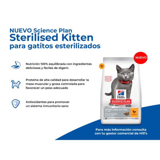 NUEVO Science Plan Sterilised Kitten para gatitos esterilizados