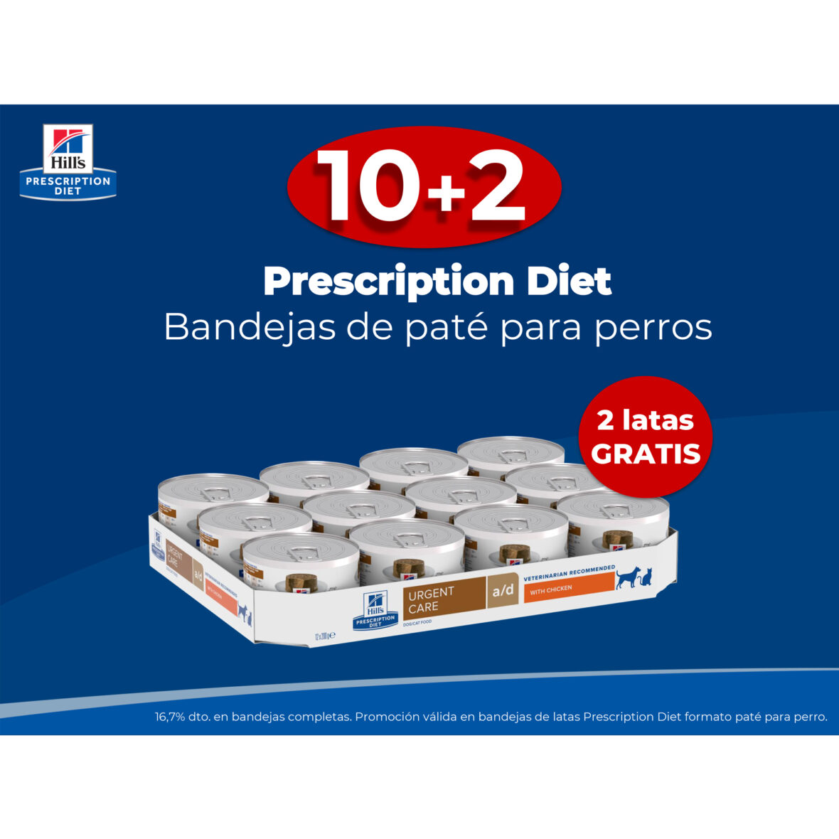 10+2 Prescription Diet Bandejas de paté para perros