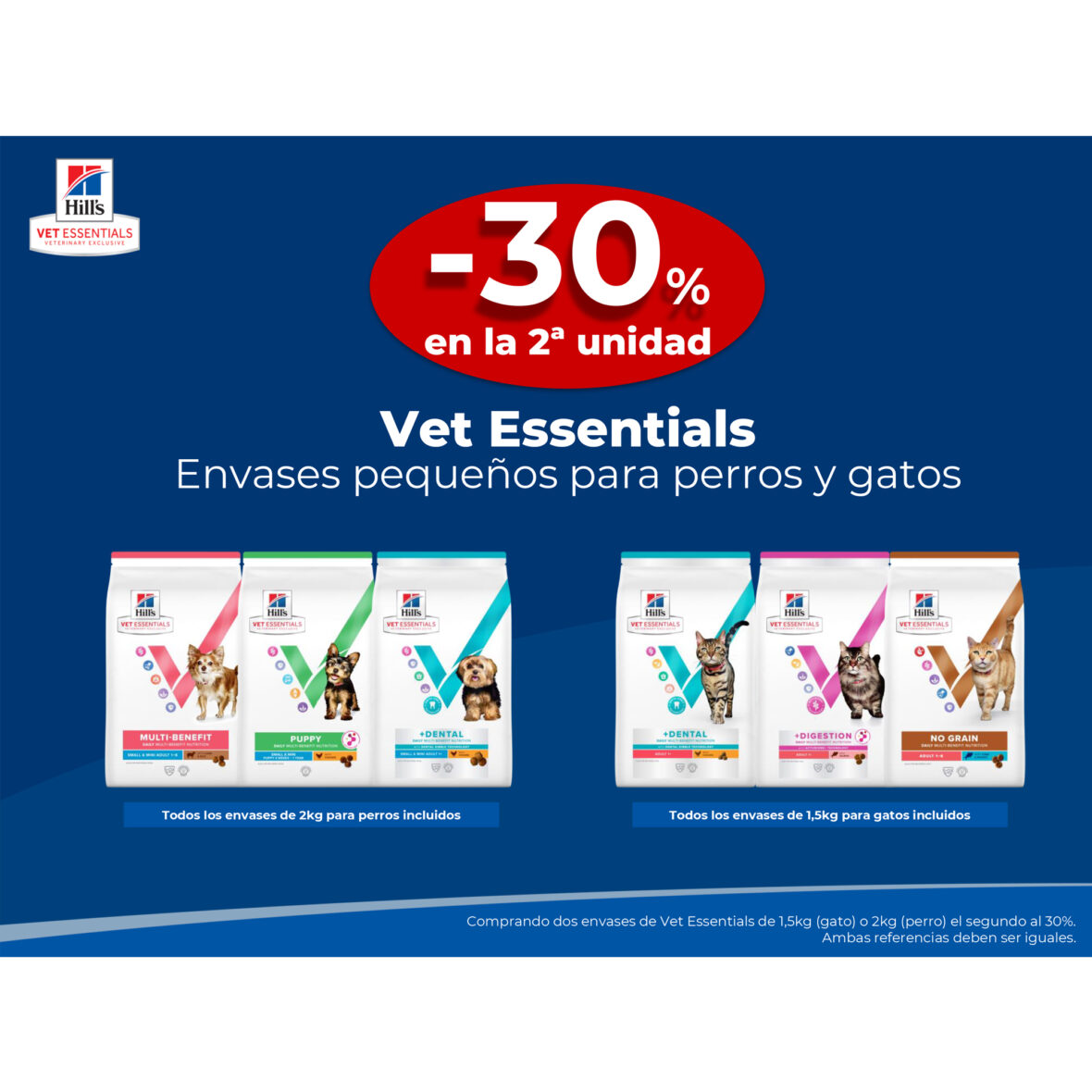 – 30% en la 2ª unidad Vet Essentials Envases pequeños para perros y gatos