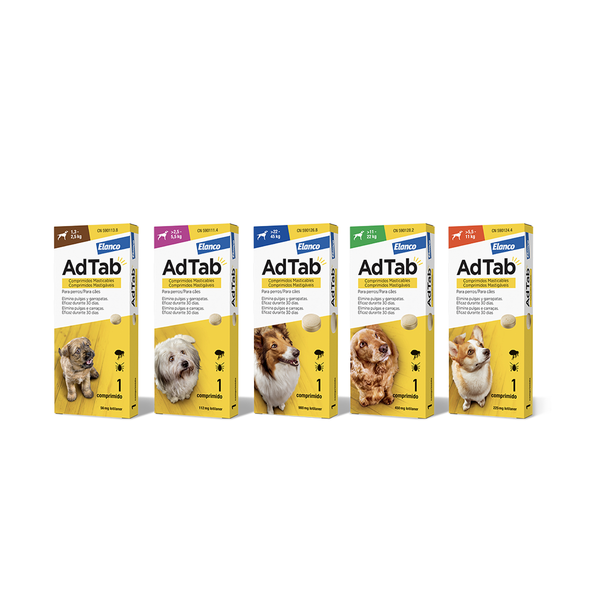 Comprimidos masticables antiparasitarios AdTab® para perros